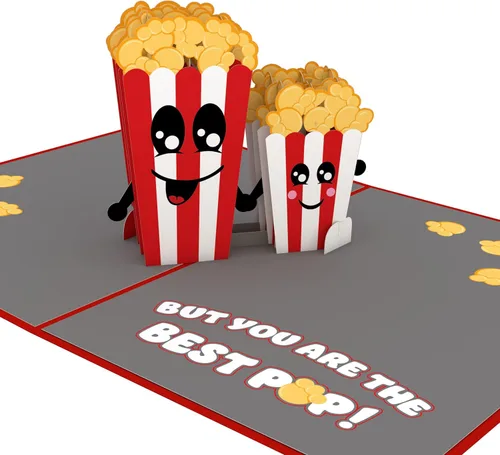 Lovepop Tarjeta emergente con diseño de «Best Pop» para el día del padre, tarjeta de felicitación 3D hecha a mano para papá, tarjeta de amor del día