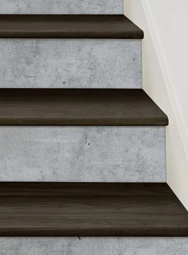 Miniatura 3 de Tiras elevadoras de escalera de cemento para pelar y pegar (gris oscuro, paquete de 6, 48 pulgadas de ancho x 6.5 pulgadas de alto)