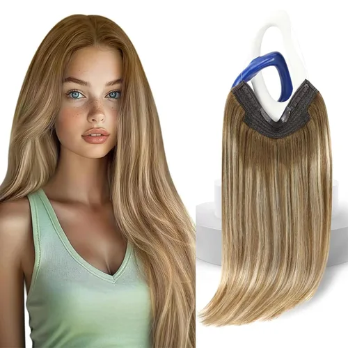 Miniatura 37 de Sunny Hair - Extensiones de cabello humano con banda invisible, color rubio platino (#60), 20 pulgadas