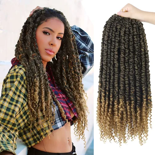 Miniatura 43 de Bileaf Cabello de Ganchillo Passion Twist Pre-retorcido de 10 Pulgadas, 8 Paquetes de Ganchillo Passion Twist, Cabello Corto Passion Twist