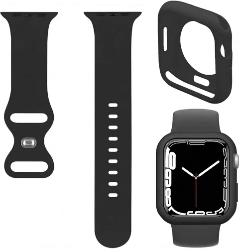 Funda de silicona suave con correa compatible con Apple Watch de 1.92 pulgadas, 1.81 pulgadas, 1.77 pulgadas, 1.73 pulgadas, 1.654 pulgadas, 1.614