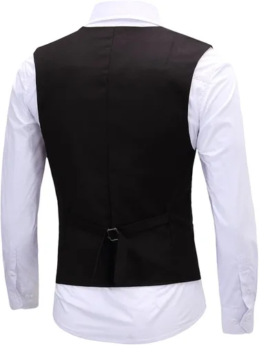Miniatura 2 de ERZTIAY Vestido formal para hombre, de negocios, ajustado, sin mangas, chaleco