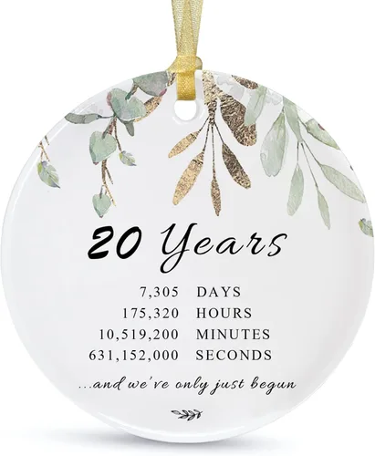 Miniatura 17 de Adorno de Navidad de aniversario de 10 años 2026, décimo para parejas, adorno de cerámica de diez años casados para decorar bodas en el hogar