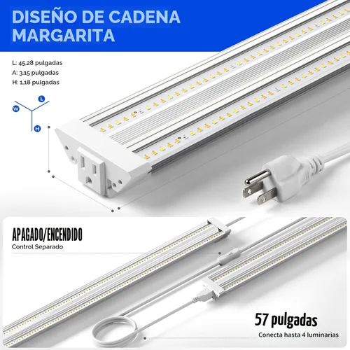 Miniatura 6 de Barrina TX72 luces de cultivo de 4 pies para inicio de semillas, 72W (equivalente a 500W), alto PPFD, espectro completo con LEDs rojos de 660nm