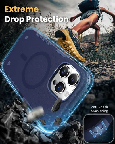 Miniatura 5 de Rockaway Funda magnética para iPhone 14 Pro Max, compatible con MagSafe, antideslizante, resistente a prueba de golpes, para iPhone 14 Pro Max
