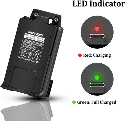 Miniatura 4 de Batería UV-5R Cargador tipo c de mayor capacidad 3800mAh Batería recargable BL-5 para radio bidireccional BF-F8HP UV-5RE RD-5R Radio jamón UV-5RTP