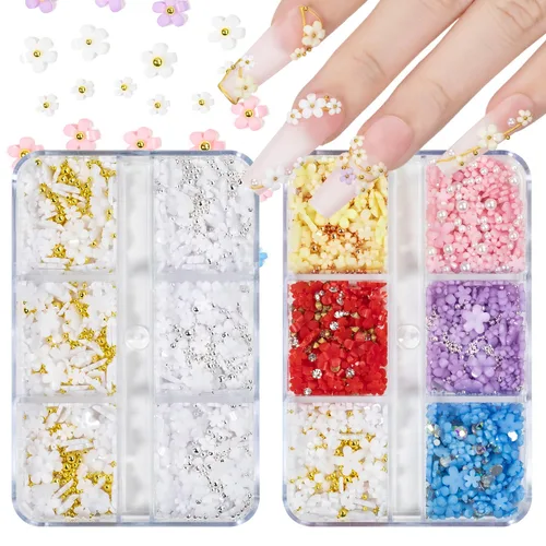 Miniatura 11 de Dijes 3D para arte de uñas, oro rosa, cuentas de micro caviar, diamantes de imitación para uñas acrílicas, tamaño mixto, diamantes de imitación AB