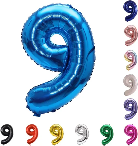 Miniatura 21 de YPSelected Globo grande de 32 pulgadas de helio con números 0-9 de papel de aluminio azul para cumpleaños, bodas y fiestas (Azul, 3)