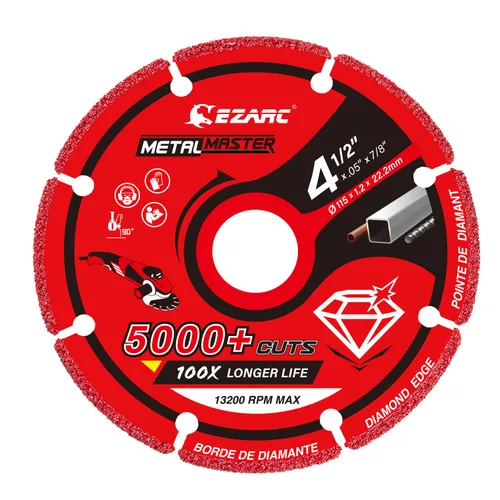 Miniatura 12 de Rueda de corte de diamante EZARC 3 x 3/8 pulgadas, más de 5000 cortes en metal, paquete de 2, gris, amoladora de troquel, material de diamante