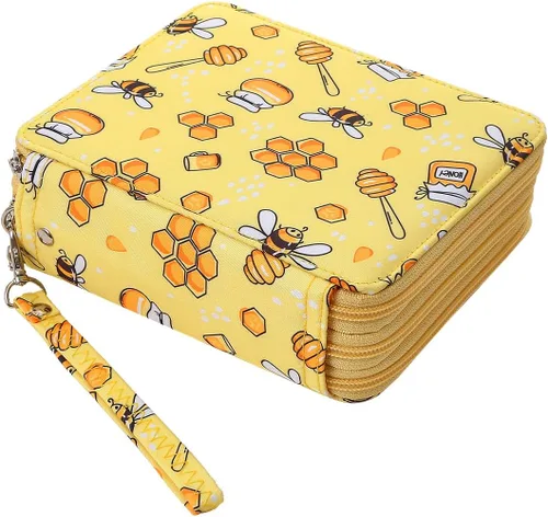 Estuche Lbxgap portátil con patrón de impresión en colores para lápices con 72 piezas. Organizador de lápices con envoltorio práctico, estuche