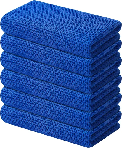 Miniatura 58 de Kitinjoy - Paños de cocina de 100 % algodón, tela de tejido gofrado, paño de limpieza ultrasuave, absorbente y de secado rápido. Gris Oscuro