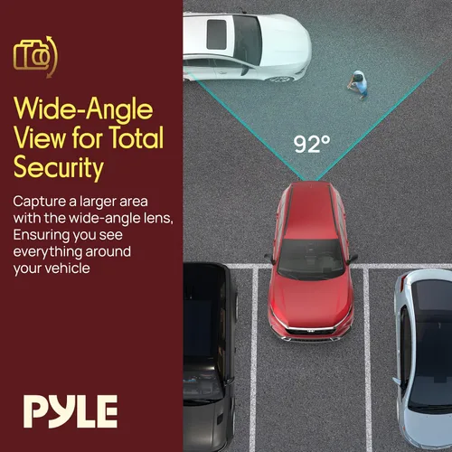 Miniatura 5 de Pyle PLCM10 Cámara de marcha atrás de estacionamiento de respaldo de visión trasera, montaje de matrícula, resistente a la intemperie, visión