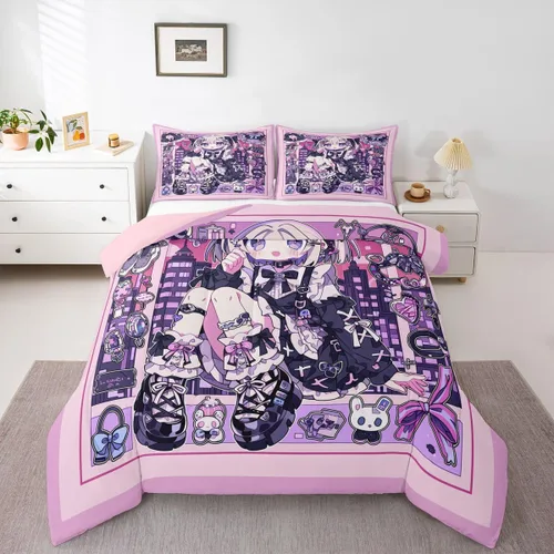 Miniatura 17 de Erosebridal Edredón de sirena azul para niñas, ropa de cama de unicornio lindo de 3 piezas para niños, juegos de ropa de cama y colecciones