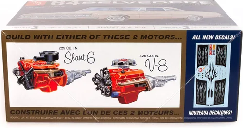 Miniatura 3 de AMT - 1964 Plymouth Belvedere (con motor recto 6) 2T, 1:25 (AMT1188M), blanco