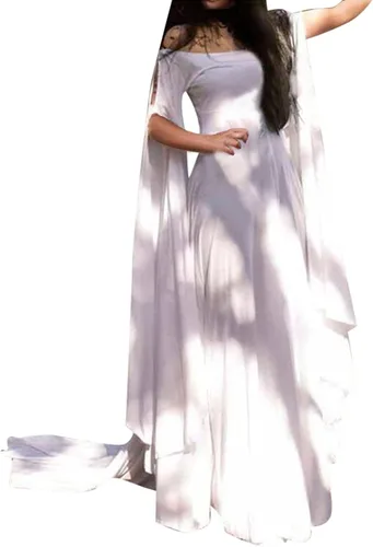 Miniatura 7 de FRMUIC Vestido de hada renacentista para mujer, disfraz irlandés medieval, vestido sexy de Halloween, vestido victoriano con hombros descubiertos