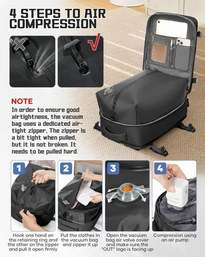 Miniatura 3 de WONHOX Mochila de Viaje Grande Equipaje de Mano Aprobada para Vuelo Mochila para Laptop Trabajo Negocios para Mujeres Hombres Mochila de Viaje