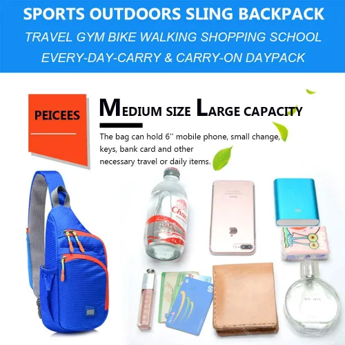 Miniatura 4 de Peicees Mochila pequeña tipo bandolera impermeable unisex bolsa de hombro cruzada en el pecho