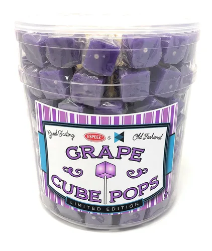 Miniatura 12 de Chupetas de Caramelo Duro en Cubo: Paquete de Chupetas con Sabor Envueltas Individualmente por Espeez - Paletas Cuadradas de Fiesta Estilo Antiguo