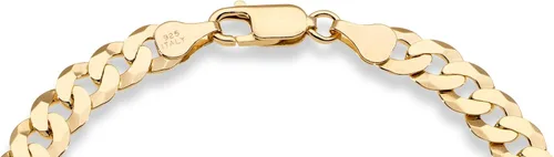 Miniatura 2 de Miabella Pulsera de oro de 18 quilates sobre plata de ley italiana de 0.276 in de corte de diamante sólido de eslabones cubanos para hombres