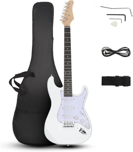 Miniatura 10 de Ktaxon - Guitarra eléctrica de 39 pulgadas, kit de guitarra de cuerpo sólido de tamaño completo para principiantes con bolsa para viaje, correa