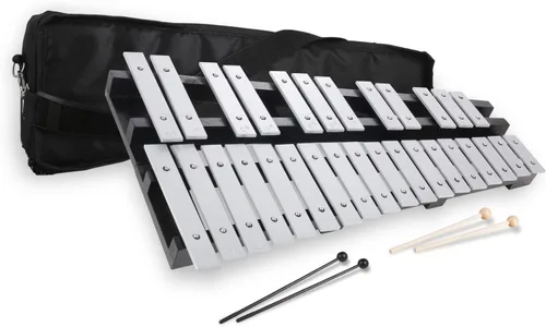 Miniatura 9 de Heuyrao Xilófono Glockenspiel plegable de 27 notas, instrumento de percusión de madera con 4 mazos y bolsa de transporte, para adultos