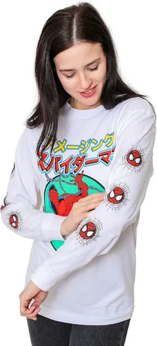 Miniatura 4 de Marvel Spider-Man - Camiseta de manga larga japonesa Kanji Comics para adultos unisex 100 algodón