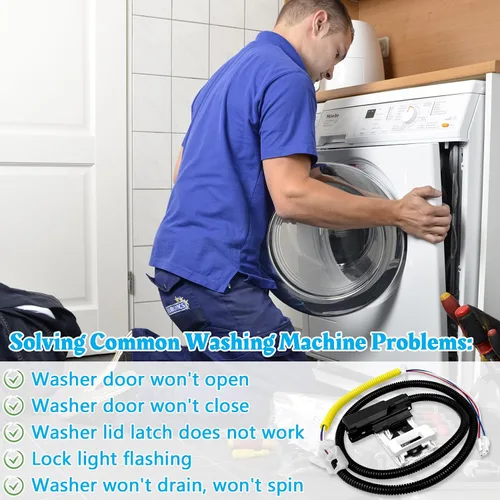 Miniatura 4 de W11307244 W10682535 Reemplazo de cerradura de tapa de lavadora para Whirlpool Maytag Amana Kenmore Series 110 200 500 Roper WTW5000DW1 RTW4516FW2