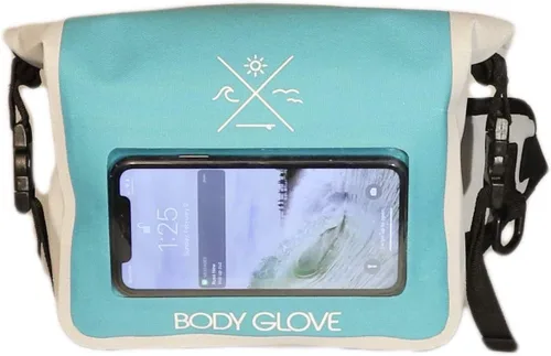 Miniatura 5 de Body Glove Costa Riñonera impermeable para deportes, senderismo, playa con bolsillo transparente para teléfono Verde azulado