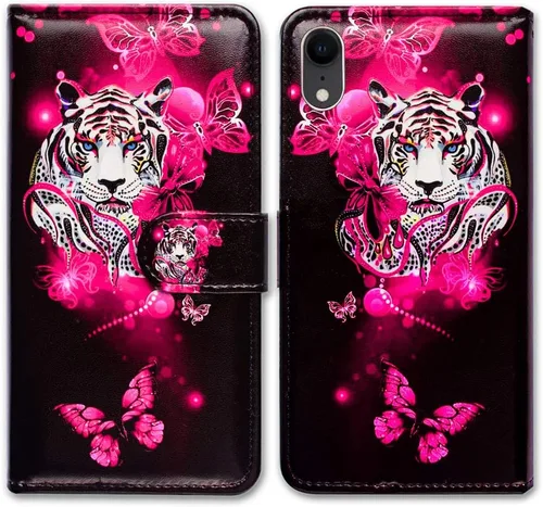 Miniatura 12 de Bcov Funda para iPhone XR, funda de piel con tapa y función atril para iPhone XR