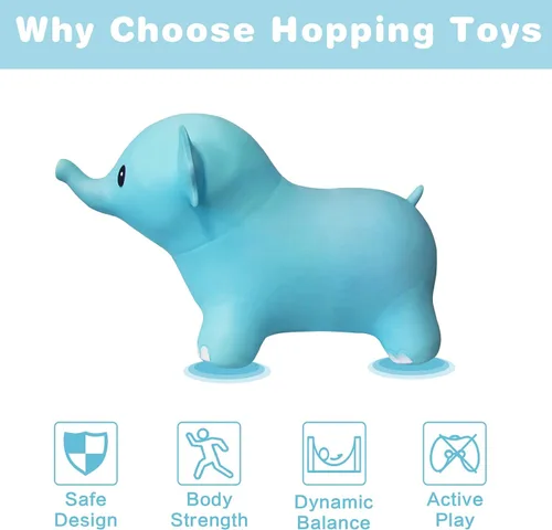 Miniatura 2 de HotMax Caballo hinchable, tolva inflable de animales que rebotan para niños pequeños o niños, juguetes de salto de goma para niños o niñas, regalo