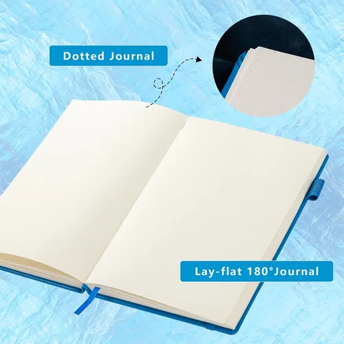 Miniatura 3 de TIEFOSSI - Cuaderno de bolsillo con tapa dura punteado A5, papel de escritura de 100 g/m² de 400 páginas, cuaderno organizador para mujeres, Acuario