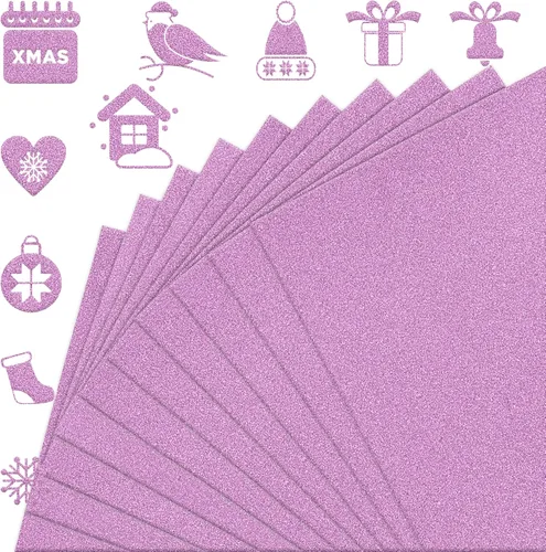 FEILIBAY 20 hojas de papel de cartulina con purpurina rosa, tamaño A4, para manualidades, decoraciones de cumpleaños y bodas, embalaje de caja de