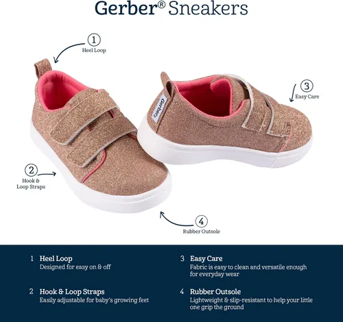 Miniatura 5 de Gerber Unisex-Child Sneakers Crib Shoes Newborn Infant Toddler Neutral Boy Girl