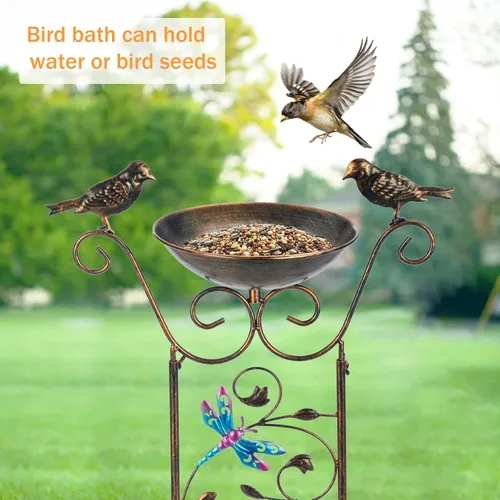 Miniatura 5 de LEWIS&WAYNE Enrejado de Jardín para Aves al Aire Libre, 40 Pulgadas de Hierro Antiguo, Enrejado Decorativo para Plantas de Jardín con Libélula