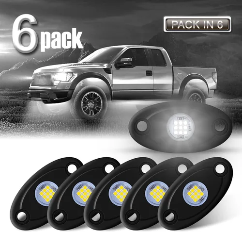 Miniatura 9 de 6Pods - Luces LED de neón blancas para auto, camiones, ATV, UTV, SUV, debajo de la carrocería, lámpara impermeable (blanco)