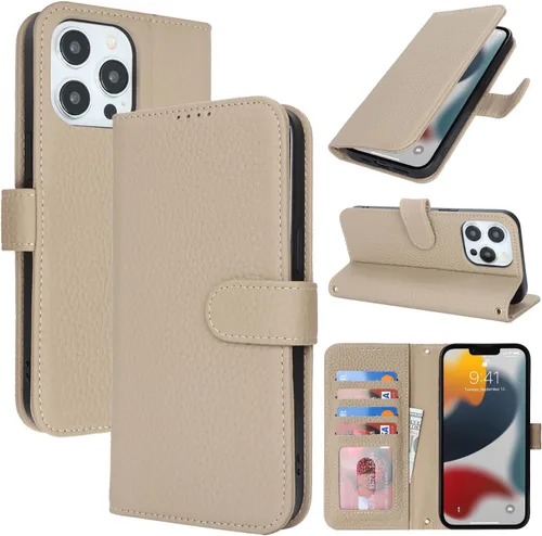Miniatura 31 de Zouzt Funda para iPhone 11 de 6.1 pulgadas de piel auténtica con 4 ranuras para tarjetas, tarjetero con bloqueo RFID, tapa magnética, función atril