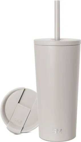 Simple Modern - Vaso aislado con tapa y pajita, botella de agua reutilizable de acero inoxidable, taza de café helado, taza de viaje, regalos para