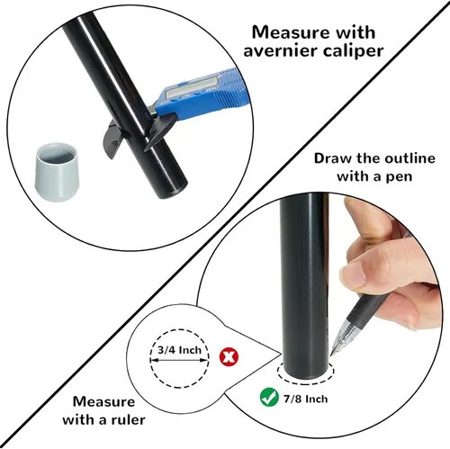 Miniatura 3 de Jetec Tapas plegables para patas de silla de 7/8 pulgadas, tapas de plástico resistentes para patas de silla, tapas de goma que no dañan las patas
