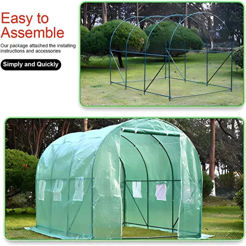 Miniatura 5 de Kit de invernadero para invernadero con ventanas de observación para plantas al aire libre, casas verdes para exteriores (L10 x 7 x 7 x 7 pies)