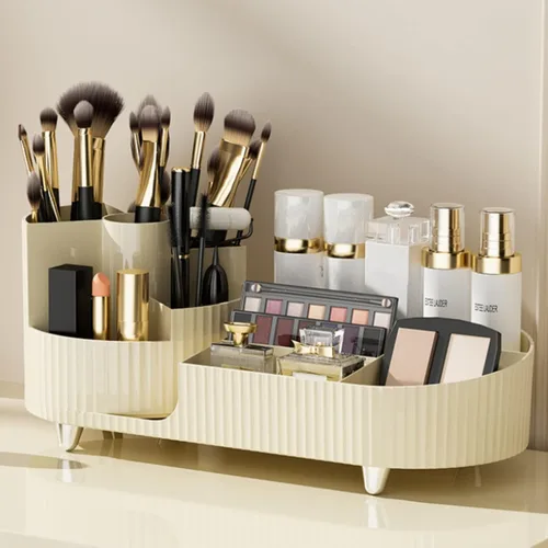 Miniatura 8 de Organizador de maquillaje giratorio, estuche de exhibición de cosméticos de gran capacidad, fácil de contener todos tus productos de maquillaje, al