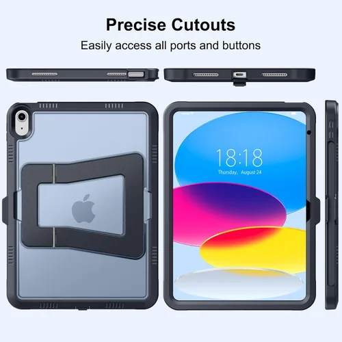 Miniatura 3 de DTTO Funda para iPad (A16) 11ª generación de 11 pulgadas 2025, funda para iPad de 10ª generación, soporte ajustable para vertical/paisaje, protector