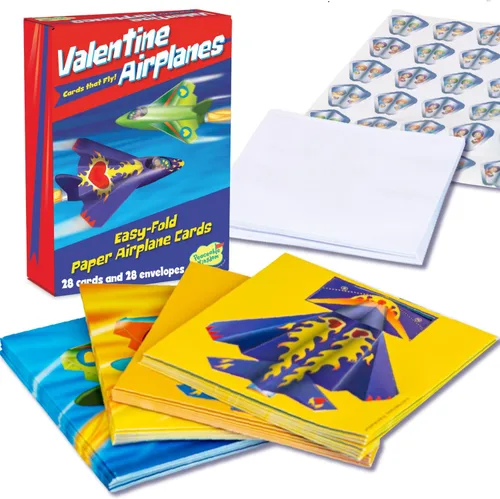 Miniatura 9 de Peaceable Kingdom Tarjeta de Avión de Papel Super San Valentín, 1 EA