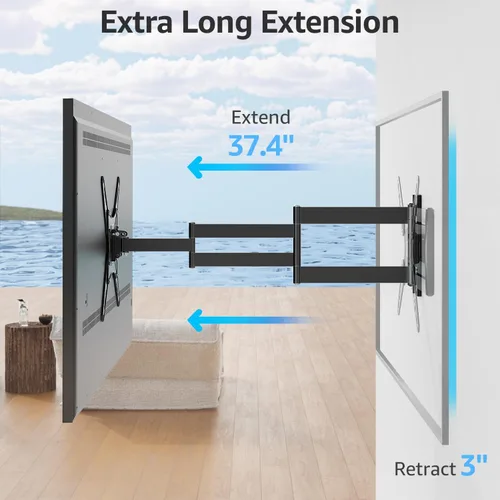 Miniatura 3 de MOUNTUP Soporte de pared para TV de brazo largo al aire libre para televisores de 26-65", soporte de movimiento completo resistente al agua y a
