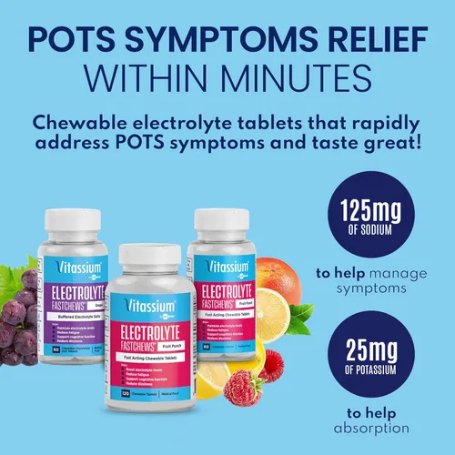 Miniatura 3 de Vitassium FastChews con electrolitos para reposición de sodio y potasio, botella de 60 comprimidos FastChews, uva