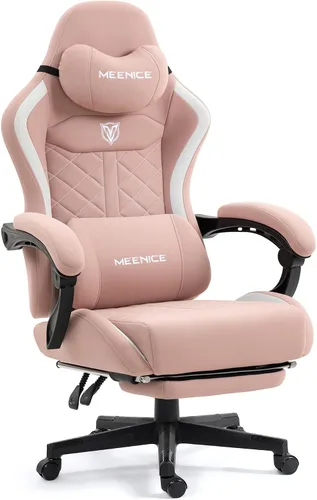 Miniatura 10 de Silla de juegos grande y alta de tela con cojín de resorte de bolsillo, sillas de juegos de respaldo alto y servicio pesado para adultos con soporte