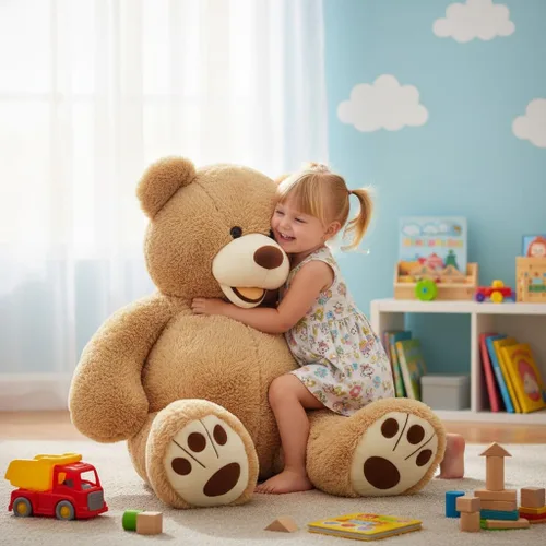 Miniatura 6 de MorisMos Oso de peluche gigante con huellas grandes, animales de peluche, color marrón claro, 39 pulgadas