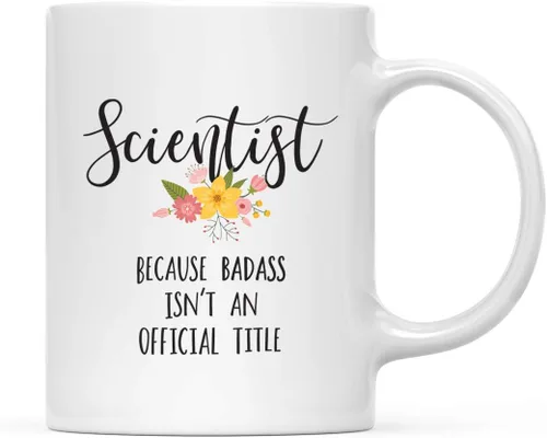 Miniatura 67 de Andaz Press Taza de café de 11 onzas, regalo de broma, tía porque Badass no es un título oficial, gráfico floral, 1 paquete