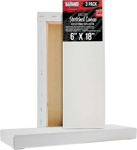 Miniatura 26 de U.S. Art Supply Lienzo estirado mediano para pintar de 12 x 48 pulgadas, profundidad de galería de 1-1/2 pulgadas de grosor, paquete de 2 – triple