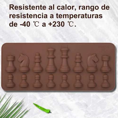 Miniatura 7 de Forma de ajedrez de chocolate de silicona para bricolaje, cera derretida para hornear, decoración para fiestas de cumpleaños, bodas, aniversarios