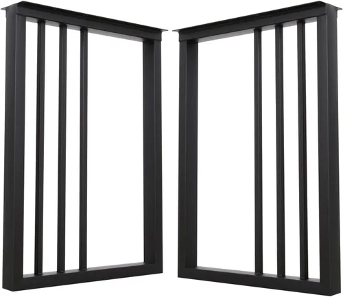 Miniatura 7 de Patas de metal para mesa de 28 pulgadas de alto, 20 pulgadas de ancho, patas negras resistentes para muebles de mesa auxiliar, patas de escritorio